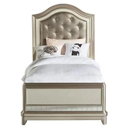 Twin Panel Bed w/ Upholstered Headboard